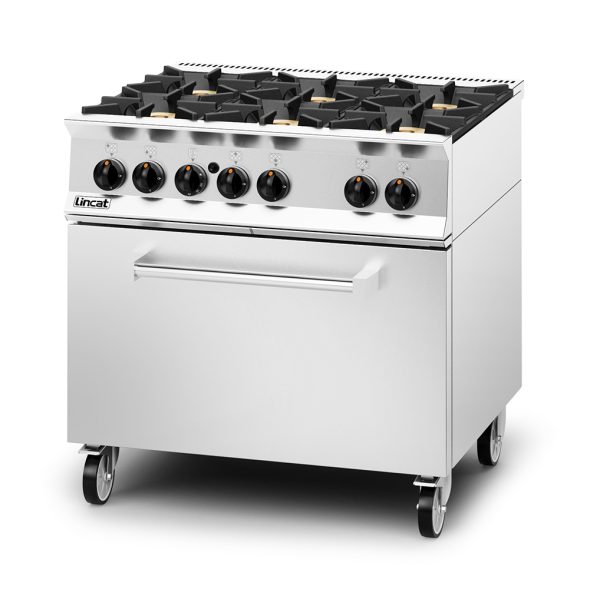 Lincat Opus 800 Natural Gas Free-standing Oven Range [Drop-Down Door] - 6 Burners - W 900 mm - 55.0 kW - Image 2