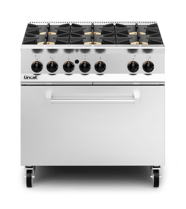 Lincat Opus 800 Natural Gas Free-standing Oven Range [Drop-Down Door] - 6 Burners - W 900 mm - 55.0 kW - Image 3