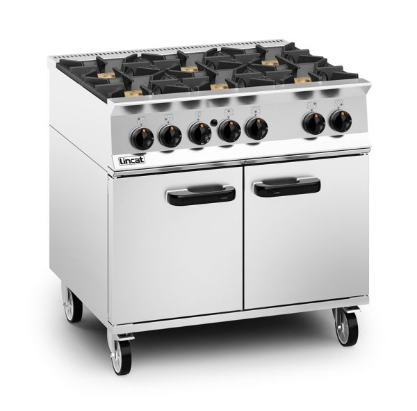 Lincat Opus 800 Natural Gas Free-standing Oven Range - 6 Burners - W 900 mm - 55.0 kW
