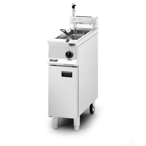 Lincat Opus 800 Natural Gas Free-standing Single Tank Fryer with Pumped Filtration - 1 Basket - W 300 mm - 16.0 kW - Image 2