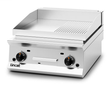 Lincat Opus 800 Natural Gas Counter-top Griddle – Ribbed Plate – W 600 mm – 15.5 kW