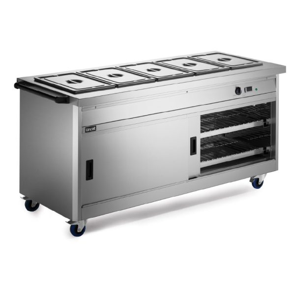 Lincat Panther 800 Series Free-standing Hot Cupboard - Bain Marie Top - 5GN - W 1855 mm - 5.2 kW